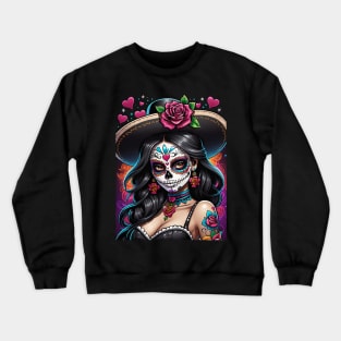 Vaquera - Dia De Los Muertos- Cowgirl Crewneck Sweatshirt